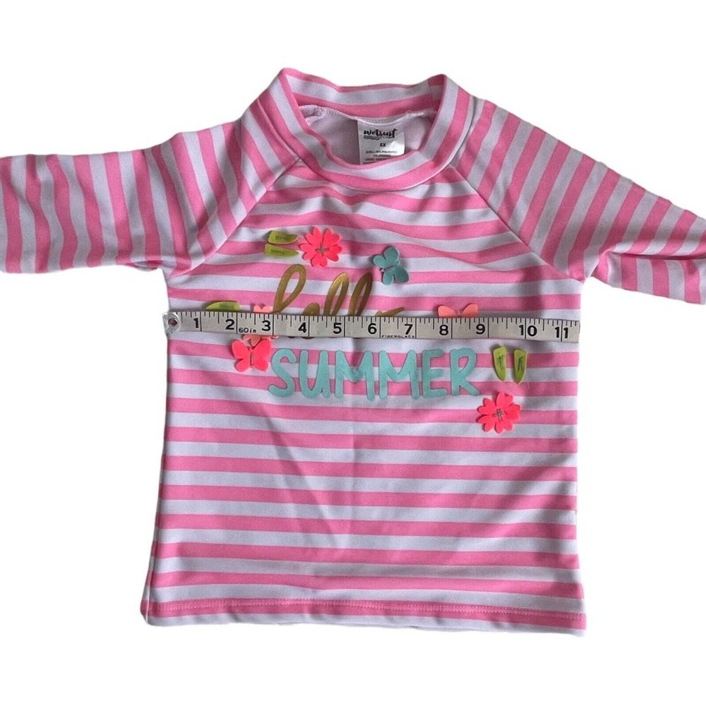 Girls Swimsuit Set Wetsuit Club Size 6X 2-Piece Swimsuit with 3-D Pink - Picture 5 of 11